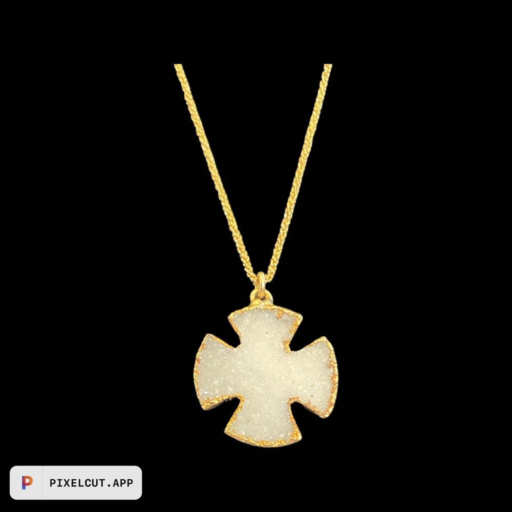 Mickey Lynn White Druzy Maltese NWT